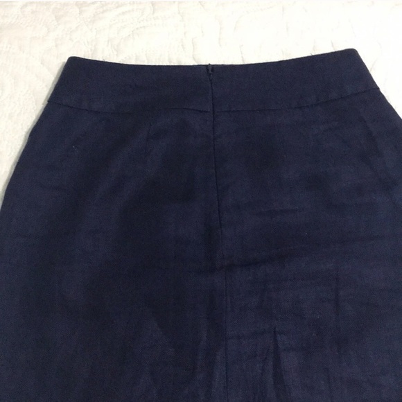 LOFT Navy linen skirt - Picture 4 of 6